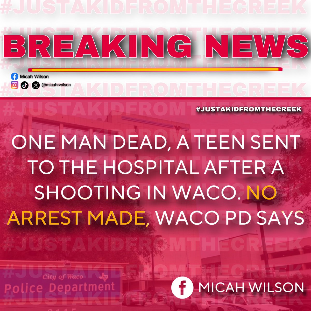 #BREAKING: A man is dead and a teen is injured after shooting in Waco.

This happened on Hawthorne Dr., near Sanger Avenue and Lake Air Dr. Officers found a 36-year-old man dead and a 16-year-old boy who was sent to the hospital because they were shot. 

m.facebook.com/story.php?stor…