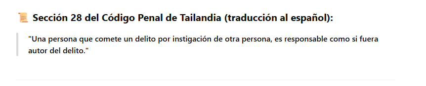 AlbertoGraciaDo's tweet photo. @MartaCorbal Si se nota que eres una periodista de las buenas, de las que contrasta la información. Pero por lo que sea tienes un problema de comprensión, aqui te pongo lo que dice la sección 28 del codigo penal tailandes. https://t.co/hl4sNqzMmn