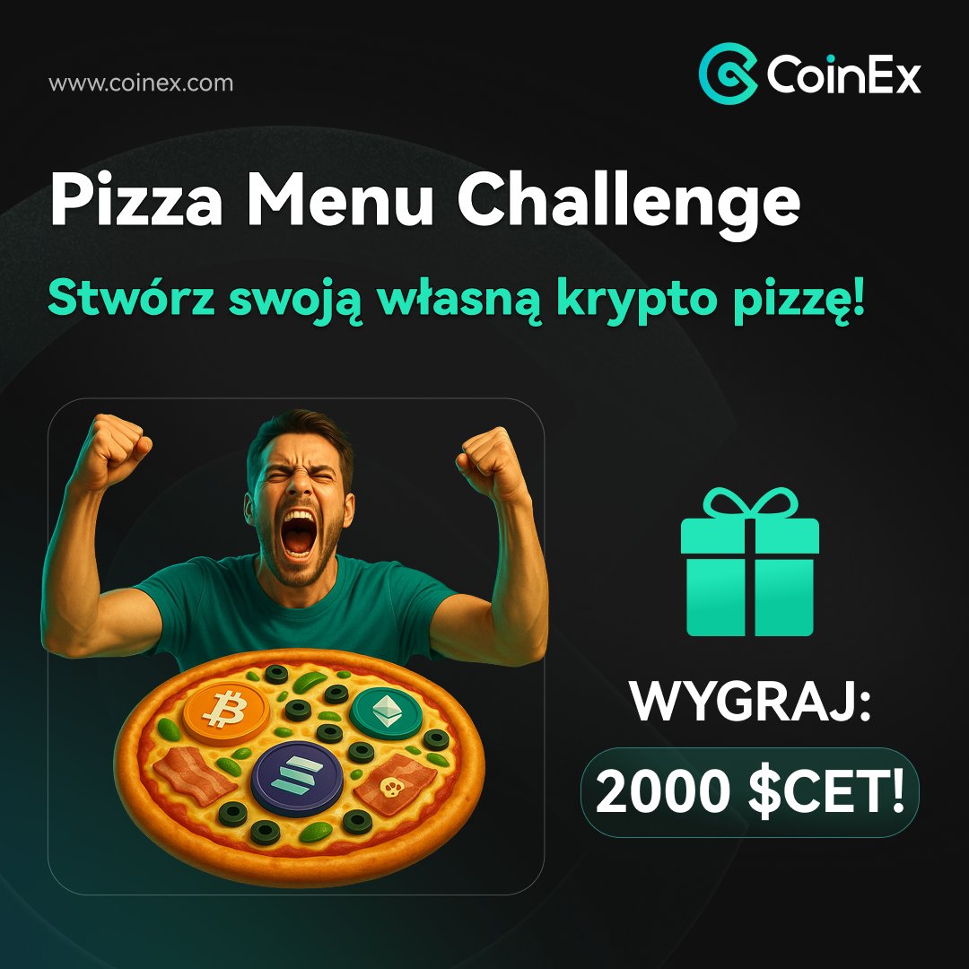 UWAGA! KONKURS Z OKAZJI DNIA PIZZY 🍕
 
Dziś świętujemy najdroższą pizzę w historii – 10 000 BTC za dwie sztuki 🙉😅 
Z tej okazji mamy dla Was wyjątkowe wyzwanie: 

🍕 Crypto Pizza Menu Challenge
Stwórz swoją własną krypto pizzę! 
Z czego się składa? Każdy składnik to inny coin
