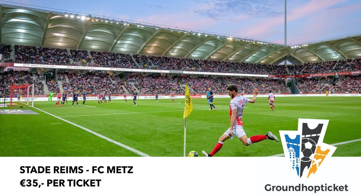 🇫🇷 Stade Reims - FC Metz
🏟 Stade Auguste-Delaune (21.628)
🗓 Donderdag 29 mei 20:30
⚽️ €35,- per ticket
🏆 Promotie/degradatie play-off finale

✅ Nu te boeken op onze site: groundhopticket.com/trip/stade-rei…