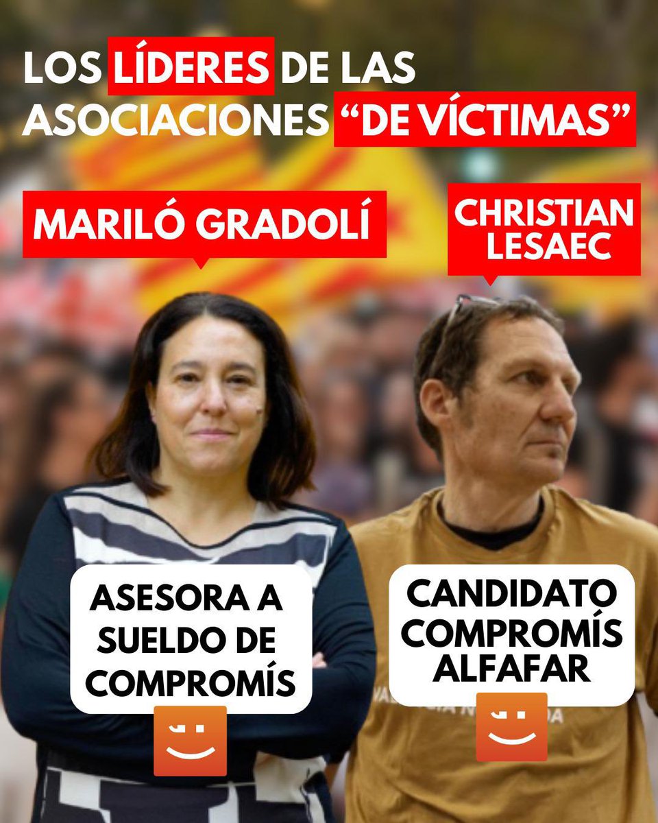 ‼️Sánchez vuelve a Valencia para reunirse con los “portavoces de víctimas”, que en realidad son 2 miembros de Compromís.

La izquierda utilizando el dolor para blanquear al Galgo de Paiporta. Son vomitivos👇🏻