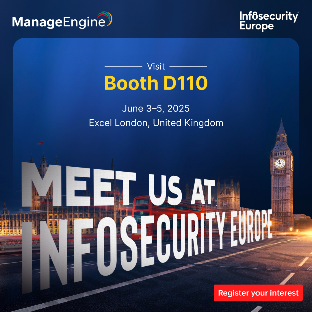 Hello London!
We're back at Infosecurity Europe, and we sure hope to see you there!
Stop by booth D110 to interact with our IT experts. 

zurl.co/gClqy
 
#cybersecurity #ManageEngine #InfosecurityEurope