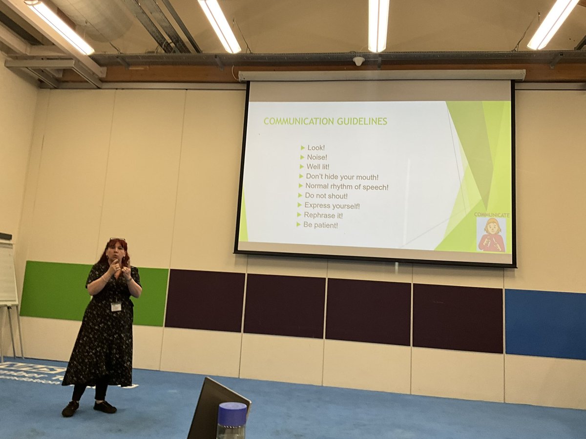 Sarah Regan, Manager from the Hull and Yorkshire Centre for the Deaf, giving a powerful keynote speech, at our Equality, Diversity and Inclusion event <a href="/HumberNHSFT/">Humber Teaching NHS Foundation Trust</a>