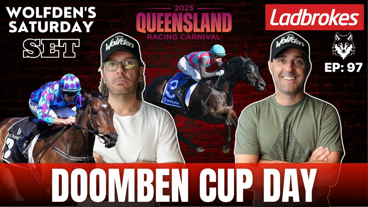 The lads from <a href="/WolfdenApp/">WOLFDEN 🐺</a> have done the form ahead of blockbuster XXXX Doomben Cup Day at <a href="/BrisRacingClub/">Brisbane Racing Club</a>. Get around their 'Saturday Set' 🔗 bit.ly/DoombenCupSatu… #QLDisRacing