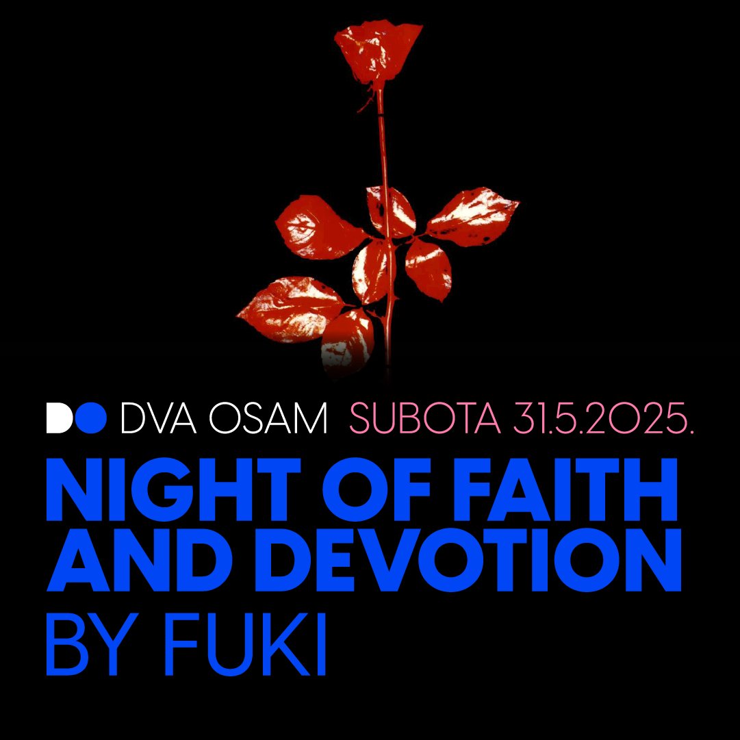 jabuka28's tweet photo. Nakon što je, 7 godina od posljednjeg gostovanja u Jabuci, obilježio ovogodišnji 8. mart, Night of Faith and Devotion, 31. 5., stiže u #DVAOSAM kako bismo proslavili zadnji dan proljeća. Klimatološki gledano. #80ies #90es #party #Jabukovac #Zagreb
Info: https://t.co/oJfRSPxb6c https://t.co/ZONngvUPkw