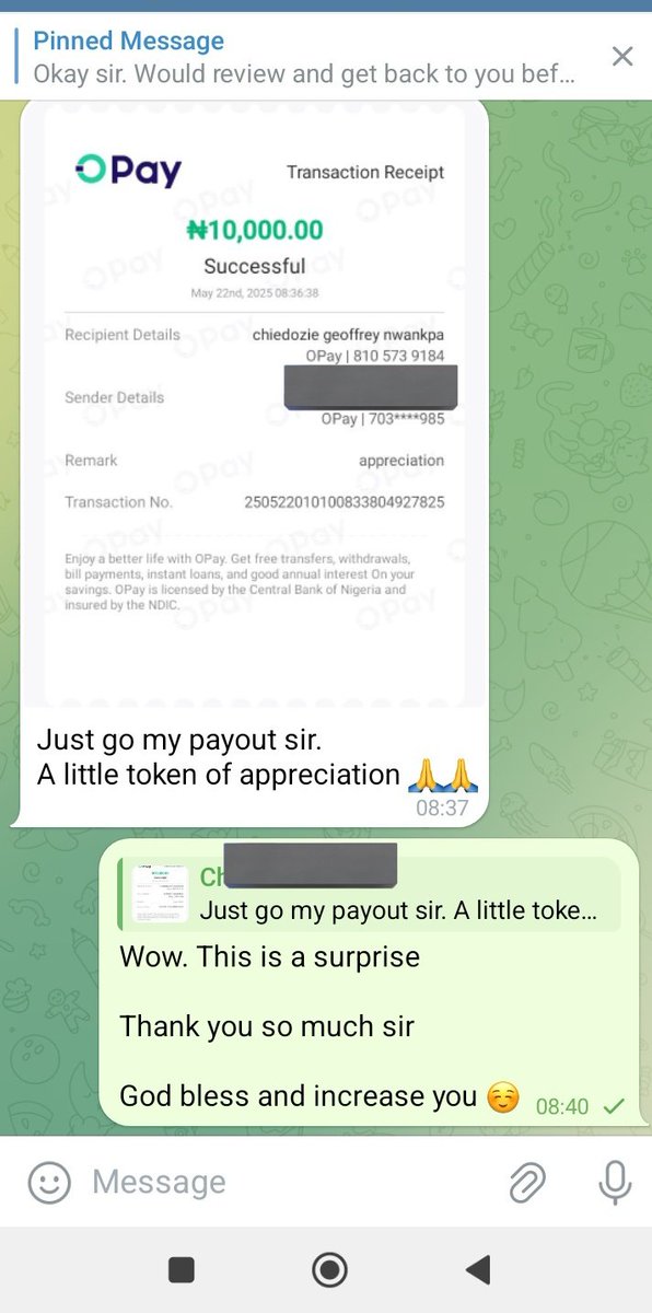 My private Student got his first ever payout and sent me a cash gift 
He made 10% on his Tentrade account 
This is how my morning started 😁

Good morning y'all