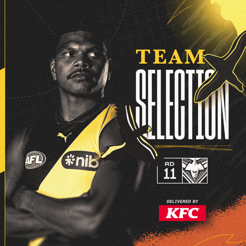 Richmond_FC's tweet photo. Three changes for Dreamtime at the ‘G. 

Delivered to you by @KFCAustralia