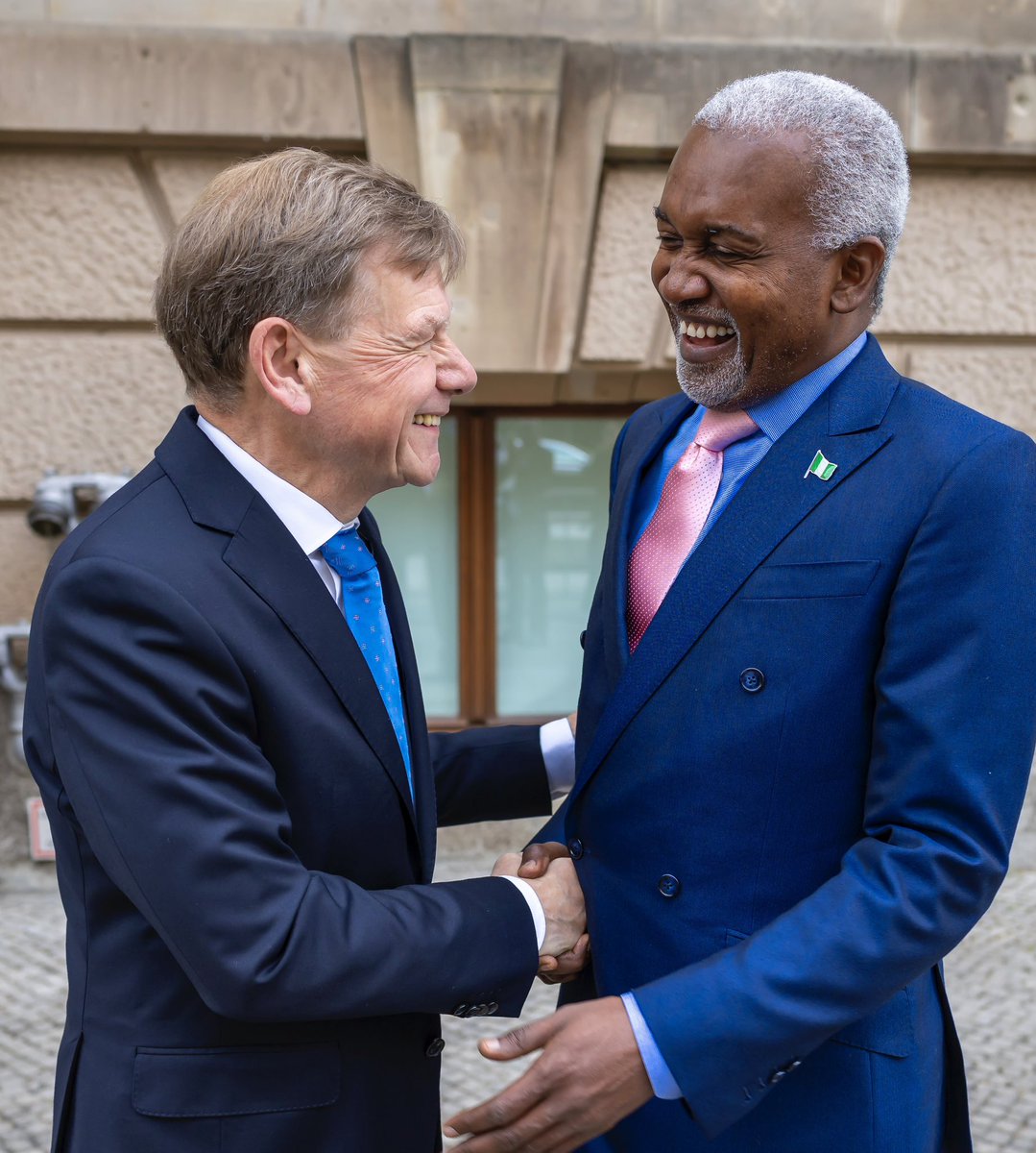 GermanForeignOffice (@germanydiplo) on Twitter photo #Nigeria is an economic powerhouse & key player for peace & stability in #Westafrica and beyond. Today, <a href="/AussenMinDE/">Johann Wadephul</a> and <a href="/YusufTuggar/">Hon. Yusuf Maitama Tuggar</a> agreed to deepen π©πͺπ³π¬ economic ties. We stand together in tackling the threat of terrorism and strengthening regional integration & #ECOWAS. #Nigeria is an economic powerhouse & key player for peace & stability in #Westafrica and beyond. Today, <a href="/AussenMinDE/">Johann Wadephul</a> and <a href="/YusufTuggar/">Hon. Yusuf Maitama Tuggar</a> agreed to deepen π©πͺπ³π¬ economic ties. We stand together in tackling the threat of terrorism and strengthening regional integration & #ECOWAS.