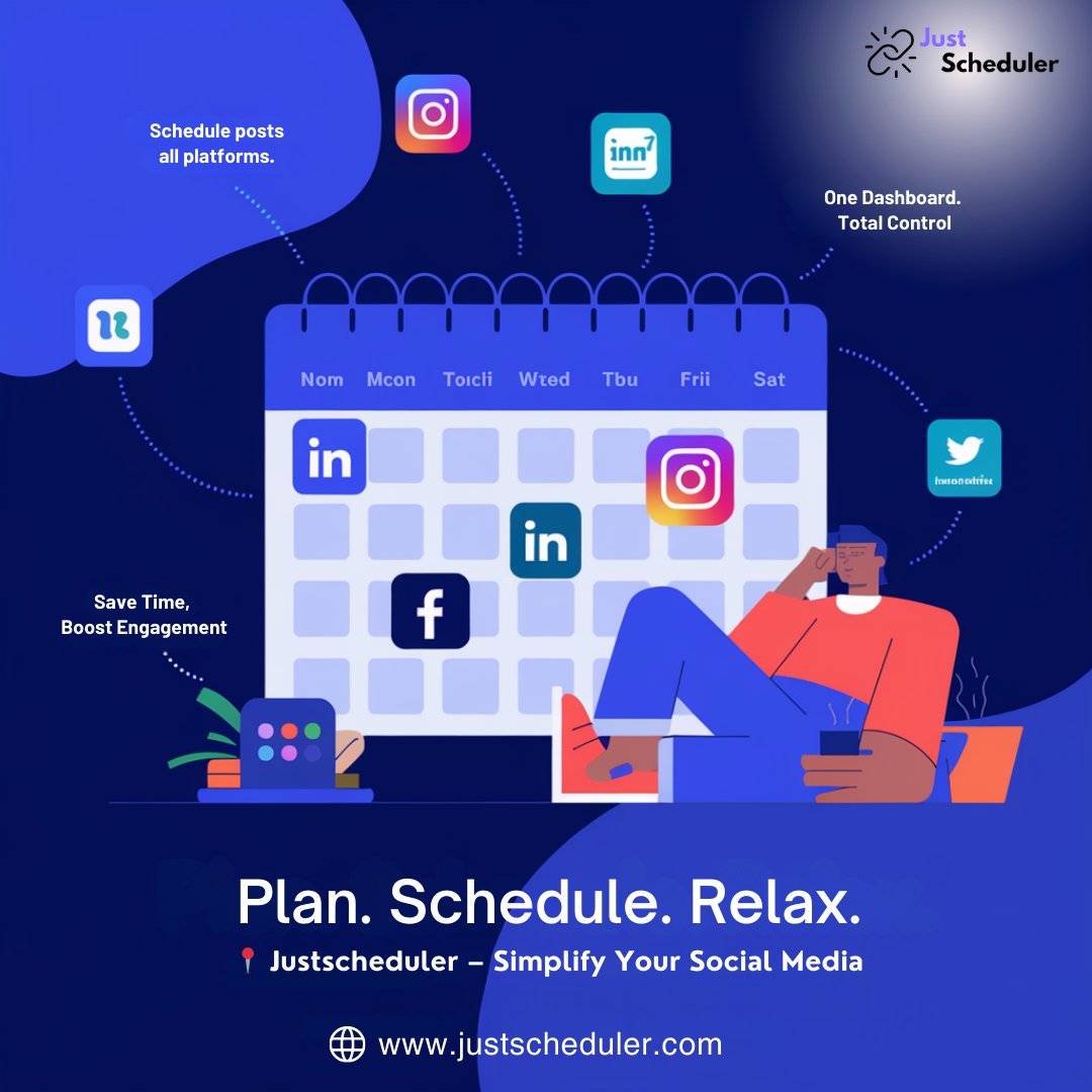 JustScheduler's tweet photo. Simplify your social media game with Justscheduler! 📅 Plan, schedule &amp; grow—all in one place. Say goodbye to missed posts! 🚀

 #Justscheduler #SocialMediaTool #ContentPlanner #DigitalMarketing https://t.co/oP1zYPq4bn