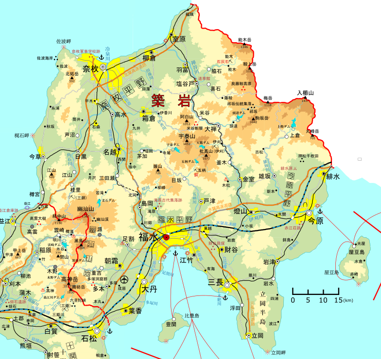 shigano_geo's tweet photo. 1週間ぐらいかけて築岩県(つきいわ・けん)エリアを作成 人口およそ270万人、面積およそ6,600㎢のそこそこ規模の大きい県 
※1枚目の地図の凡例はリプ欄にて
#架空地図 #海州国 https://t.co/93uzW25BGP