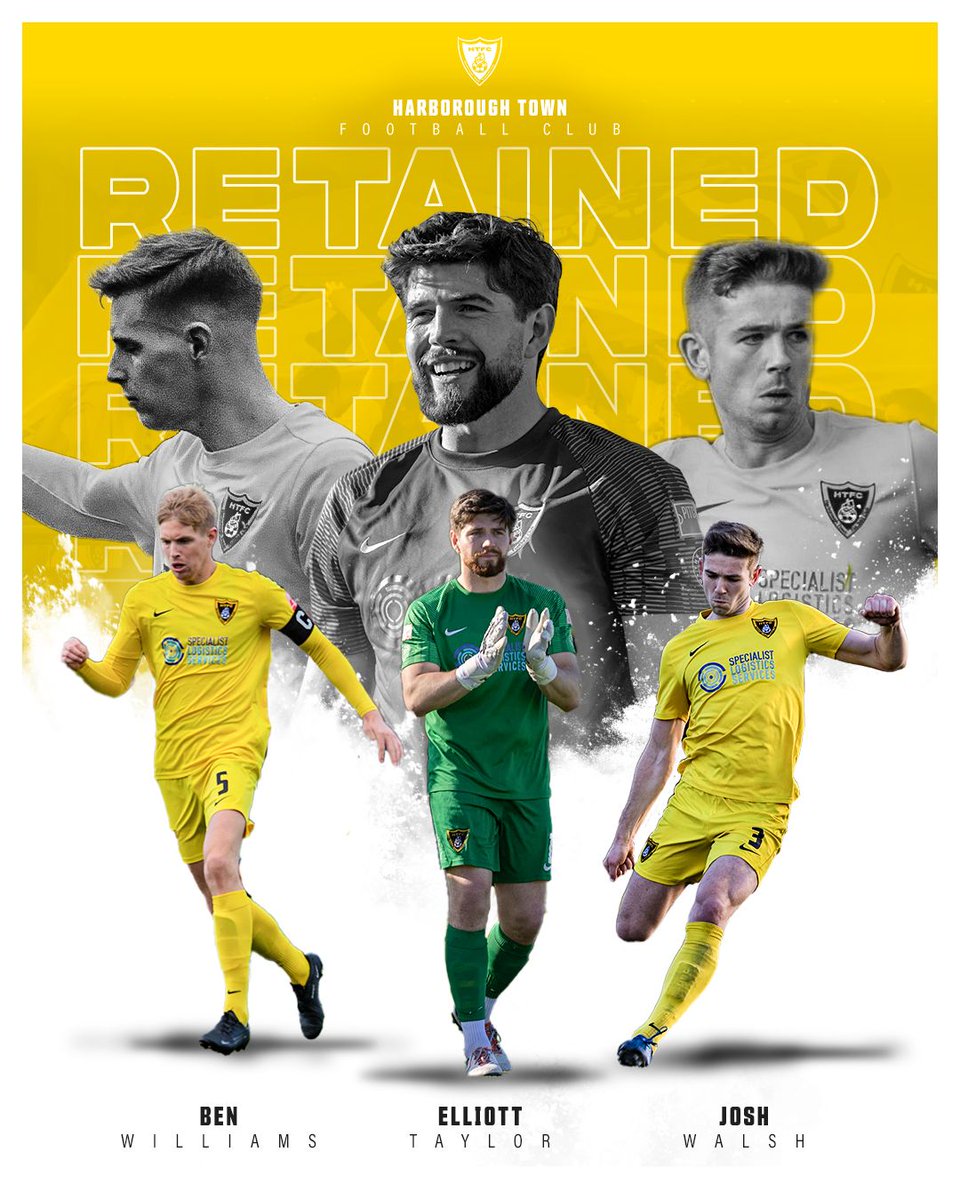 Harborough Town FC ๐ (@harbtownfc) on Twitter photo HTFC are pleased to confirm that we have retained Club Captain Ben Williams, Elliott Taylor and Josh Walsh for the 2025/2026 Season ๐ค
๐ฅ: <a href="/benwilliams_94/">Ben Williams</a>, <a href="/Josh14Walsh/">josh walsh</a> & <a href="/ElliottTaylor23/">Elliott Taylor</a>
๐ 884 Bees Appearances
๐ 125 Bees Goals
โ
Locked in for 2025/2026
๐จ: <a href="/R__BMedia/">RB Media</a> HTFC are pleased to confirm that we have retained Club Captain Ben Williams, Elliott Taylor and Josh Walsh for the 2025/2026 Season ๐ค
๐ฅ: <a href="/benwilliams_94/">Ben Williams</a>, <a href="/Josh14Walsh/">josh walsh</a> & <a href="/ElliottTaylor23/">Elliott Taylor</a>
๐ 884 Bees Appearances
๐ 125 Bees Goals
โ
Locked in for 2025/2026
๐จ: <a href="/R__BMedia/">RB Media</a>