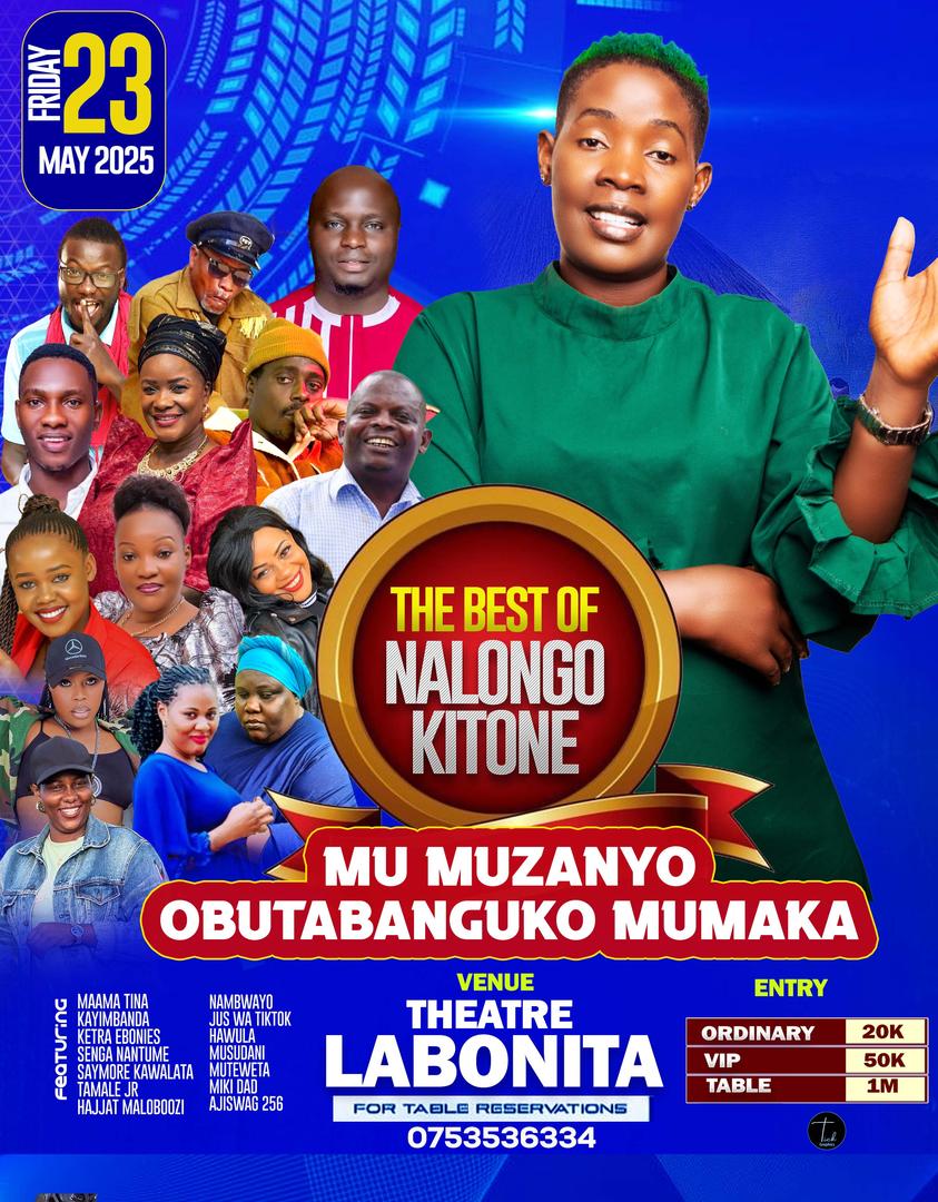 Get  your dancing shoes ready? Let’s make the most of NALONGO KITONE  See you all there!"23rd  MAY