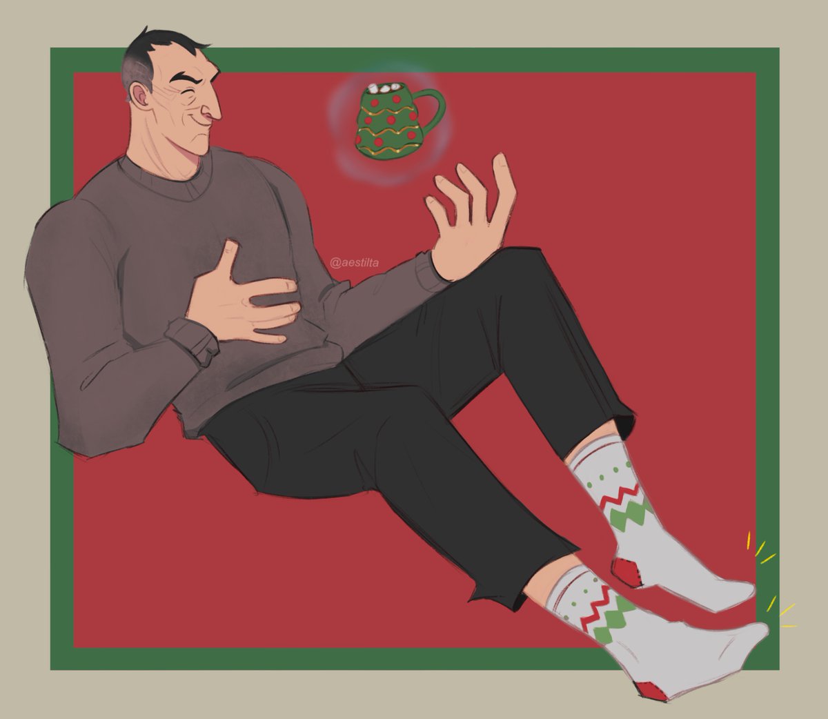 aestilta's tweet photo. christmas sigma drawing from 2024 :) based on the comic https://t.co/zAiGvCjsBS