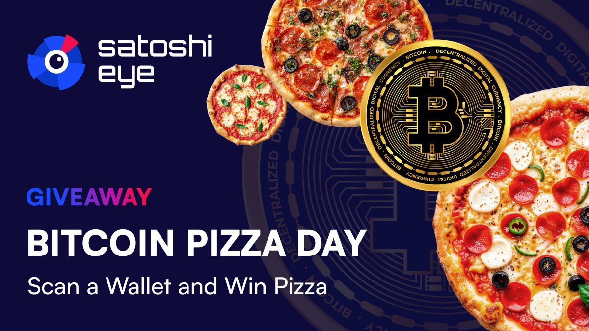 Satoshi_Eye's tweet photo. 1/ Satoshi Eye is live 👁️🔥
And to celebrate 15 years of Bitcoin Pizza Day, we’re giving away 15 free pizzas🍕

Check any wallet. Spot the risk. Win.

Here’s how to participate 👇

#BitcoinPizzaDay #Bitcoin #Crypto #Giveaway https://t.co/kuHoqo2PR0