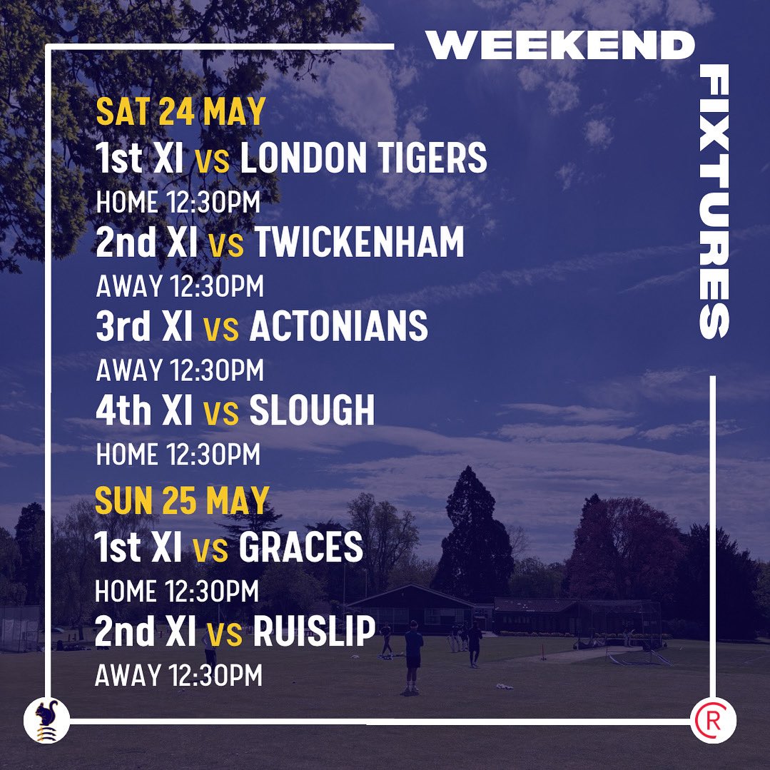 EastcoteCC's tweet photo. Weekend Fixtures 🗓️

Six games, three at ECC, this weekend 🤝🏻

Go well all, let’s hunt those W’s 🤪

#eastcotecc #squirrels #upthesquirrels #ecc #mccl #thamesvalley #chessvalley #leaguecricket #allgasnobrakes https://t.co/IdN78HhztB