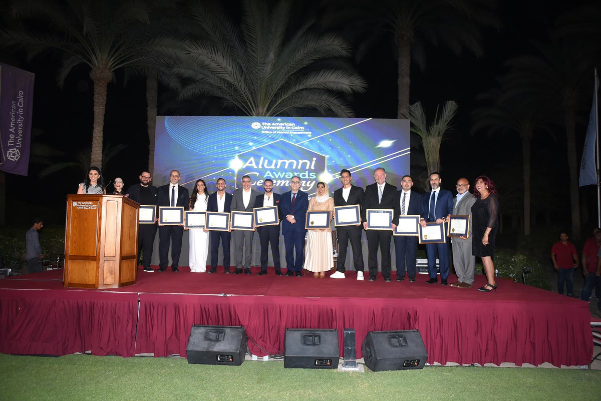 AUCPresident's tweet image. This is what #AUCDriven excellence looks like—real impact, inspiring journeys. Proud to celebrate the 2025 @AUC Distinguished Alumni Award winners—leaders, creatives, athletes &amp;amp; changemakers who embody excellence &amp;amp; service. This year’s honorees are: Moataz Kandil, President,