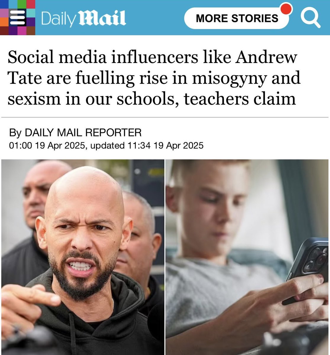 Teachers are just covering for their shortcomings (and those of their superiors) by lazily scapegoating Andrew Tate. Pure propaganda to imply they were supposedly doing great up until recently.

The UK had massive anti-male propaganda recently, in the form of Adolescence. 

Keir
