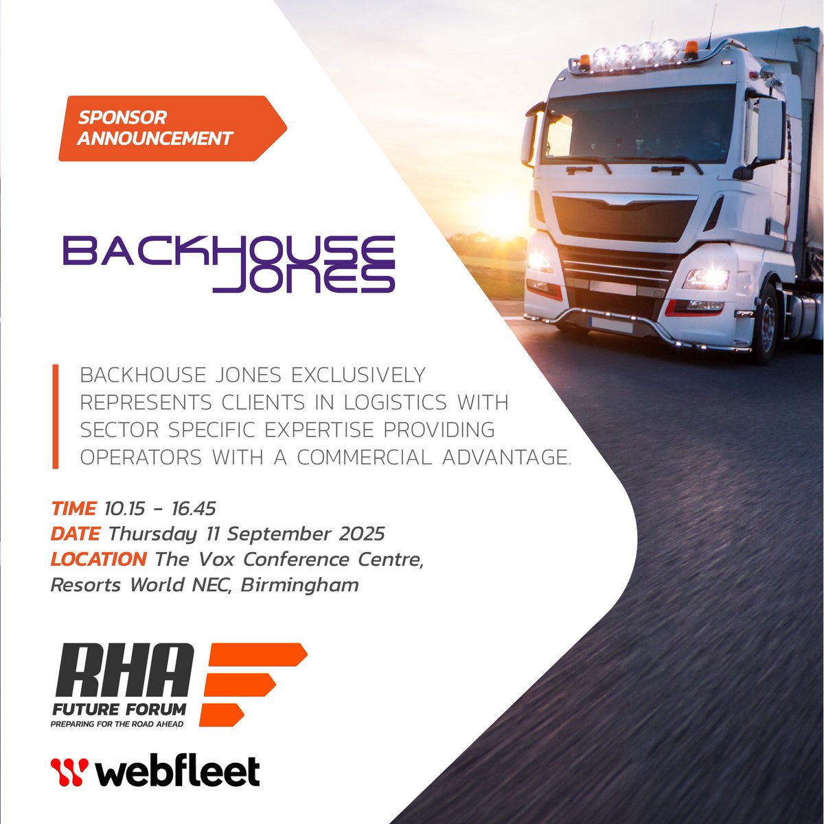 RHA (@rhanews) on Twitter photo 📣 We’re thrilled to announce <a href="/backhousejones/">Backhouse Jones</a> as sponsors for the #RHAFutureForum
The legal specialists are on hand through road regulatory matters as the transport industry evolves.
📆 11th September 2025
📍 The Vox, Birmingham
Book your space 👉 obi41.nl/2p95p94w 📣 We’re thrilled to announce <a href="/backhousejones/">Backhouse Jones</a> as sponsors for the #RHAFutureForum
The legal specialists are on hand through road regulatory matters as the transport industry evolves.
📆 11th September 2025
📍 The Vox, Birmingham
Book your space 👉 obi41.nl/2p95p94w