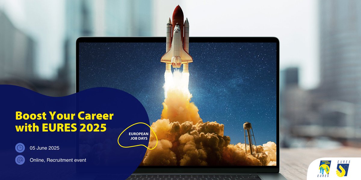 Take your tech or business skills to the next level!

🗓️ Join the #BoostYourCareer with EURES online event on 5 June to connect directly with employers from 7 EU countries!

Register in advance to be pre-selected for job interviews👉 europeanjobdays.eu/en/event/boost…

#EURESjobs