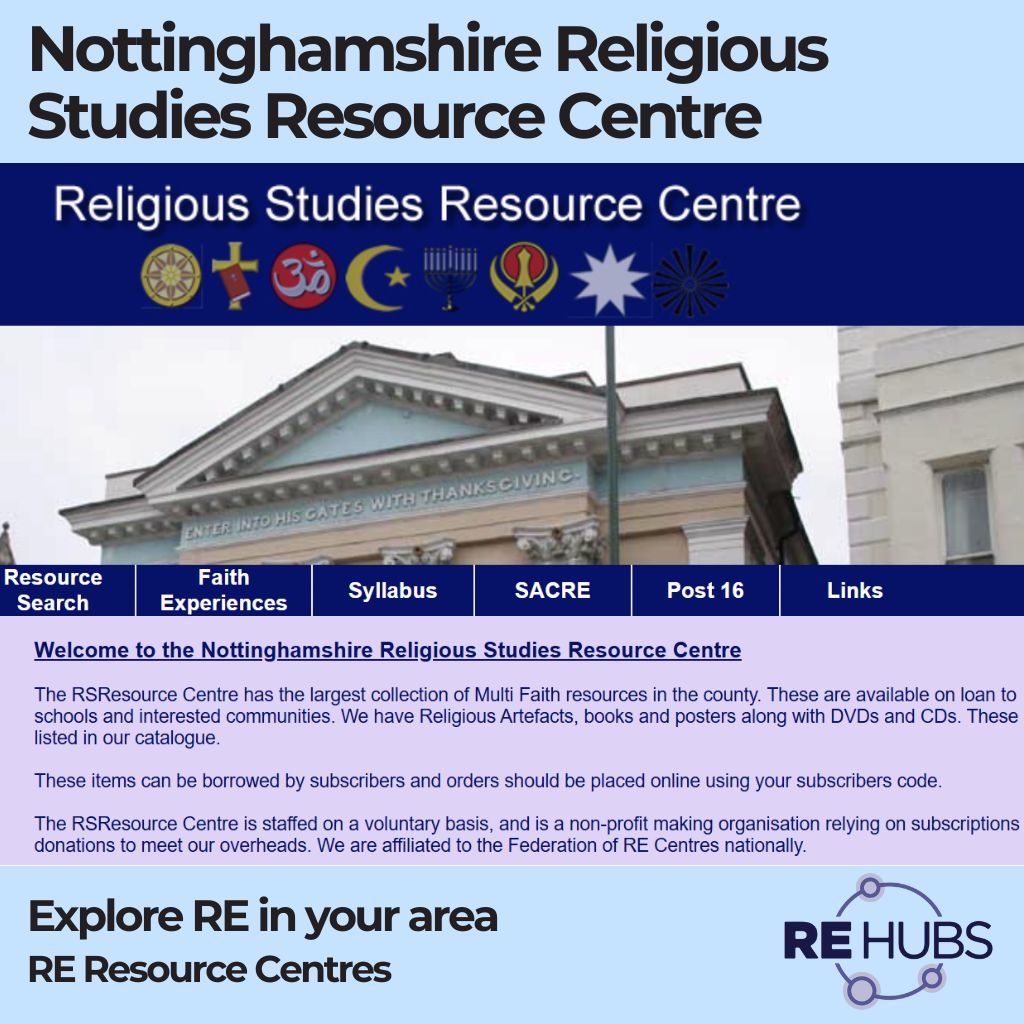 RE Hubs has an extensive section of Resource Centres. Resource Centres are specialists in RE resource provision. You can look at this Resource Centre on this link:
🔗 rsresources.org.uk/index2.php

To see all the Resource Centres on #REHubs :
🔗 bit.ly/3SKesNg