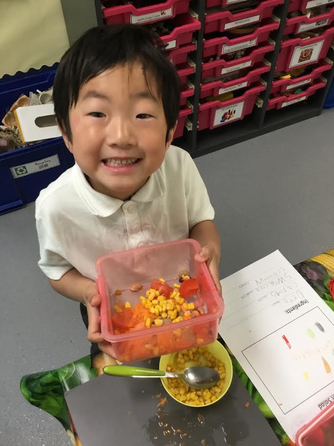 As part of their design and technology lessons focusing on 'Growing', children in reception have thoroughly enjoyed making bean salads. The children practised their cutting and grating skills together following a set of instructions. 
#APSEYFS
#APSDT