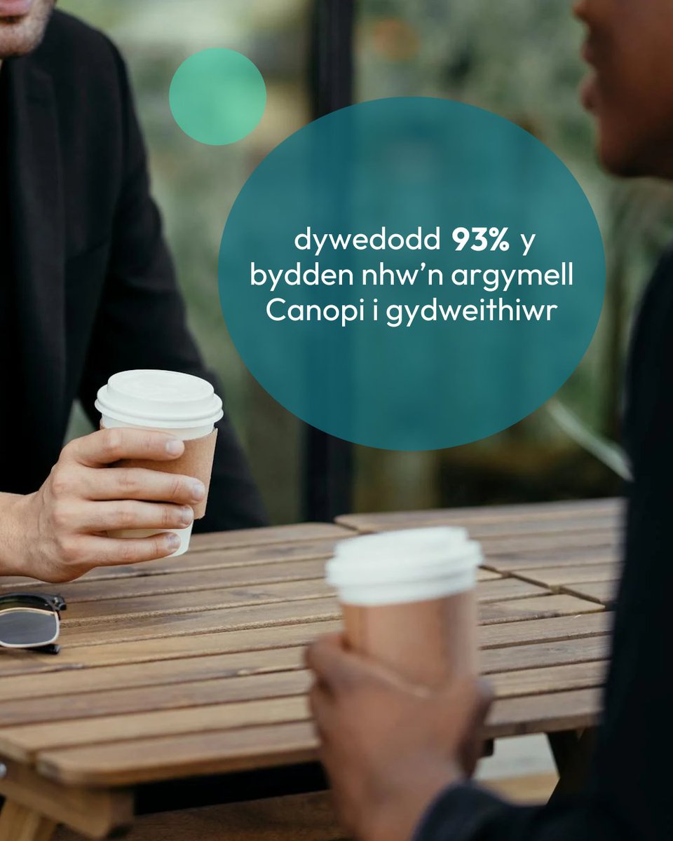 CanopiCymru's tweet photo. Byddai 93% o bobl yn argymell Canopi i gydweithiwr 🗣️ Nid ystadegyn yn unig yw hwn; mae'n dangos bod pobl yn ymddiried yn y cymorth rydyn ni’n ei gynnig.

Ewch i'n gwefan a llenwi ffurflen atgyfeirio heddiw 👉🏼 https://t.co/M1xPjHphcB 🔗 https://t.co/JYCm95VJHt