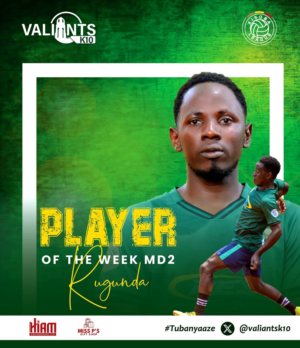 Valiants (@valiantsk10) on Twitter photo Rugunda was our best performer of the Match Day 2. In an interview with him, he noted that his Madam prepared for him heavy breakfast coz she was very happy with services from #MissPsGiftShop by <a href="/Twibra41/">Brandon TWINOMUGISHA</a>. Dont you want the same? Reach out!
<a href="/KISOBALeague/">KISOBA LEAGUE</a> <a href="/HiamEngLtd/">Hiam Engineering Limited</a>
#Tubanyaaze Rugunda was our best performer of the Match Day 2. In an interview with him, he noted that his Madam prepared for him heavy breakfast coz she was very happy with services from #MissPsGiftShop by <a href="/Twibra41/">Brandon TWINOMUGISHA</a>. Dont you want the same? Reach out!
<a href="/KISOBALeague/">KISOBA LEAGUE</a> <a href="/HiamEngLtd/">Hiam Engineering Limited</a>
#Tubanyaaze