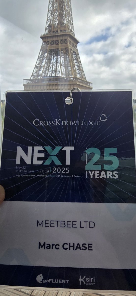 Our Co-Founder <a href="/MarcChase_/">Marc Chase</a> is attending the <a href="/CrossKnowledge/">CrossKnowledge</a> Next 25 conference in Paris.

He's taking the opportunity to network and understand their vision of the future of organisational development through different learning solutions.