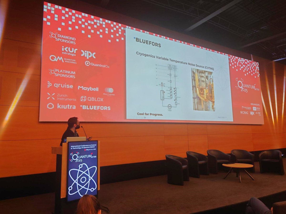 Bluefors (@bluefors_ltd) on Twitter photo This week, we’re also at the <a href="/QuantumConf/">QUANTUM MATTER CONFERENCE</a> - meet us at booth 32!
Yesterday, Senior Sales Engineer | Scientist Raphaël Khan presented Bluefors' #Quantum Team's work on identifying and characterizing noise sources to advance #quantumtechnology.
#QUANTUMatter2025 #CoolForProgress This week, we’re also at the <a href="/QuantumConf/">QUANTUM MATTER CONFERENCE</a> - meet us at booth 32!
Yesterday, Senior Sales Engineer | Scientist Raphaël Khan presented Bluefors' #Quantum Team's work on identifying and characterizing noise sources to advance #quantumtechnology.
#QUANTUMatter2025 #CoolForProgress