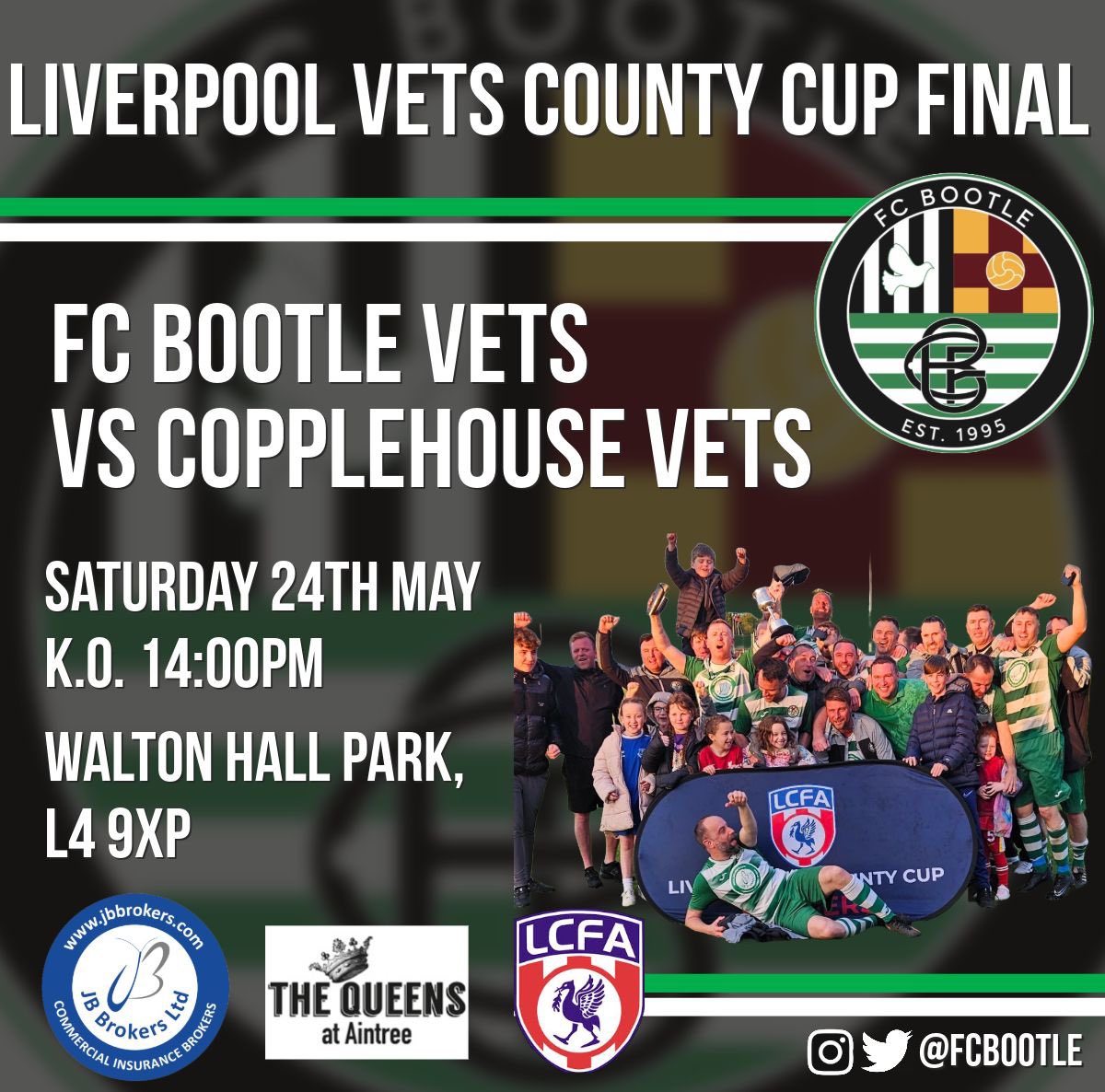 We look forward to our second consecutive Vets County Cup Final and hope you are able to come and support us.

For anybody unable to attend the game will be streamed live here:

youtube.com/live/JO_SuZ7Uz…

💚💚💚