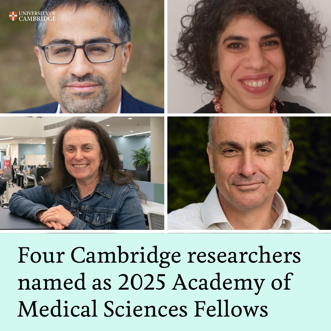 Cambridge University (@cambridge_uni) on Twitter photo Congratulations to the four Cambridge biomedical and health researchers announced today as newly-elected Fellows of the Academy of Medical Sciences <a href="/acmedsci/">Academy of Medical Sciences</a> 🎉
Explore their stories 👉 cam.ac.uk/research/news/… Congratulations to the four Cambridge biomedical and health researchers announced today as newly-elected Fellows of the Academy of Medical Sciences <a href="/acmedsci/">Academy of Medical Sciences</a> 🎉
Explore their stories 👉 cam.ac.uk/research/news/…