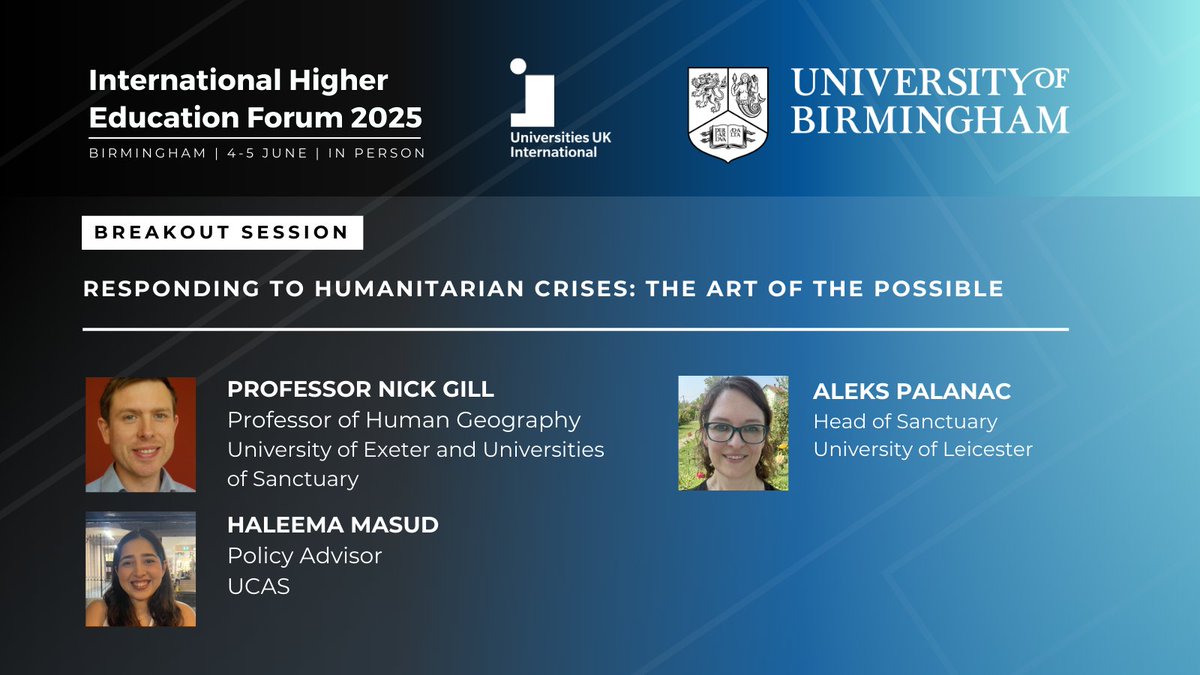 City of Sanctuary UK 🧡 (@cityofsanctuary) on Twitter photo We're delighted that two members of the University of Sanctuary steering group are speaking at <a href="/UUKIntl/">Universities UK International</a>'s International Higher Education Forum next month.
Find out more & book your tickets:
universitiesuk.ac.uk/latest/events/… We're delighted that two members of the University of Sanctuary steering group are speaking at <a href="/UUKIntl/">Universities UK International</a>'s International Higher Education Forum next month.
Find out more & book your tickets:
universitiesuk.ac.uk/latest/events/…