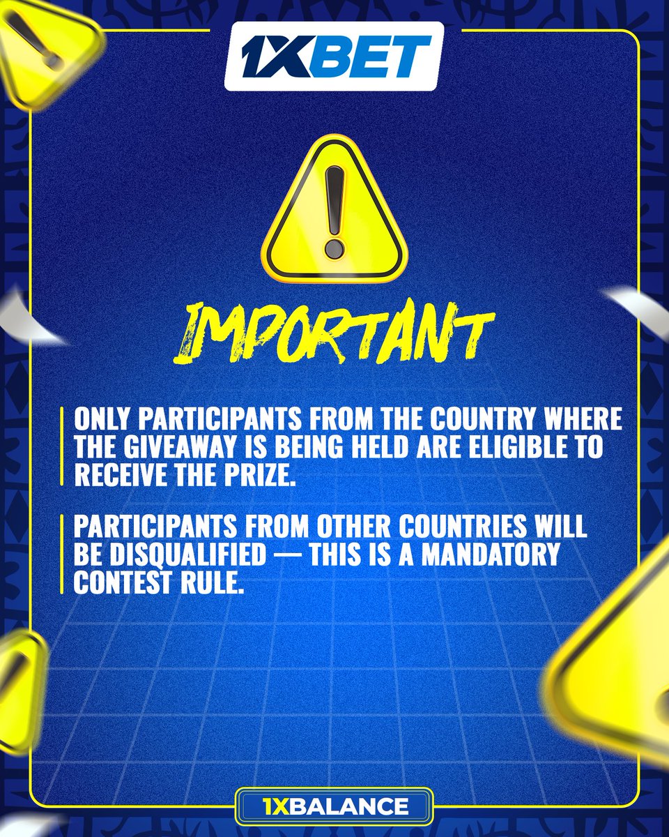 💸 CELEBRATE AFRICA DAY WITH 1XBET AND WIN 3 PROMO CODES WORTH 38 000 NGN!
Show some love to your favorite local blogger and get a chance to win! 🎉

📌 How to enter:
Follow us and like the post
Leave your ID 
Tag your favorite local blogger 👇

📅 Contest runs from 22.05 - 01.06