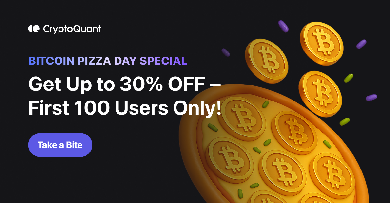 cryptoquant_com's tweet photo. Final day of our Bitcoin Pizza Day Special! 🍕

Only a few spots left to grab up to 30% off CryptoQuant plans.

Don’t miss your slice—offer ends tonight ⏳👇