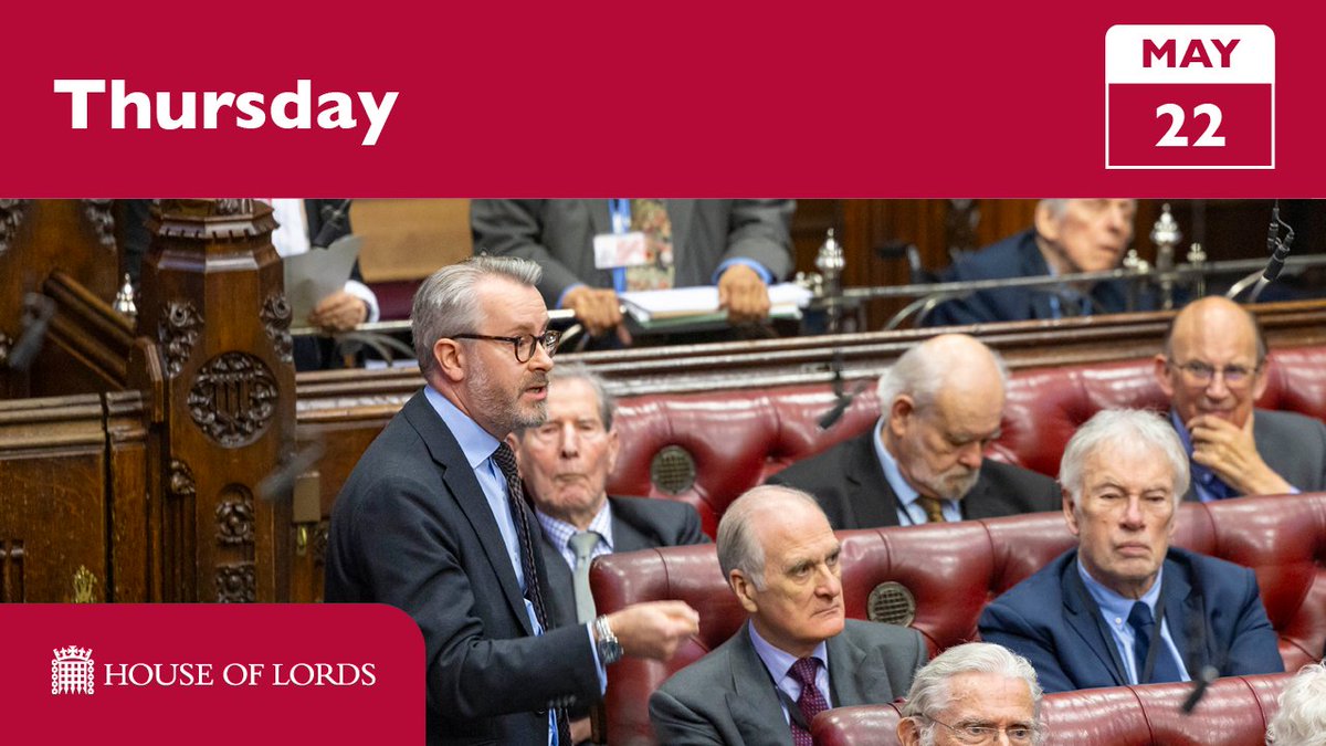 🕚#HouseOfLords from 11.05am includes:

🟥 steps taken towards securing the release of Jimmy Lai
🟥 reform of social care
🟥improving young people’s media literacy
🟥#ChildrensBill

➡️ See full schedule and watch online
parliament.uk/business/news/…