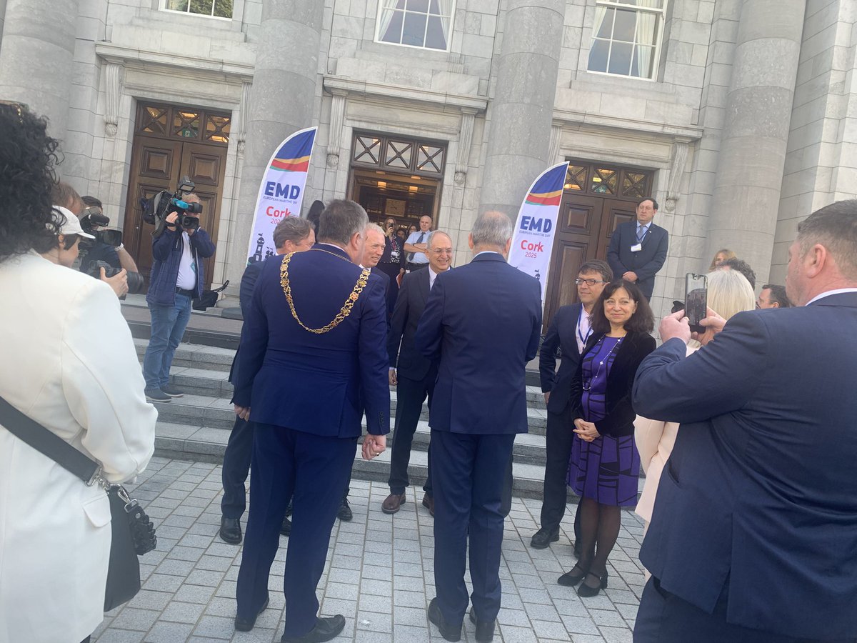 Cork City Council (@corkcitycouncil) on Twitter photo With plenary sessions set to begin at #EMD2025, the Lord Mayor <a href="/sendboyle/">Ard Mhéara Chorcaí, Cllr. Dan Boyle</a> greets An Taoiseach <a href="/MichealMartinTD/">Micheál Martin</a>, Fisheries Commissioner <a href="/CostasKadis/">Costas Kadis</a> , Ministers <a href="/DarraghOBrienTD/">Darragh O'Brien</a> <a href="/timmydooley/">Timmy Dooley</a> and <a href="/jerrybuttimer/">Jerry Buttimer TD</a> and @
<a href="/EU_Commission/">European Commission</a> director general, <a href="/vitcheva_eu/">Charlina Vitcheva</a> at City Hall With plenary sessions set to begin at #EMD2025, the Lord Mayor <a href="/sendboyle/">Ard Mhéara Chorcaí, Cllr. Dan Boyle</a> greets An Taoiseach <a href="/MichealMartinTD/">Micheál Martin</a>, Fisheries Commissioner <a href="/CostasKadis/">Costas Kadis</a> , Ministers <a href="/DarraghOBrienTD/">Darragh O'Brien</a> <a href="/timmydooley/">Timmy Dooley</a> and <a href="/jerrybuttimer/">Jerry Buttimer TD</a> and @
<a href="/EU_Commission/">European Commission</a> director general, <a href="/vitcheva_eu/">Charlina Vitcheva</a> at City Hall