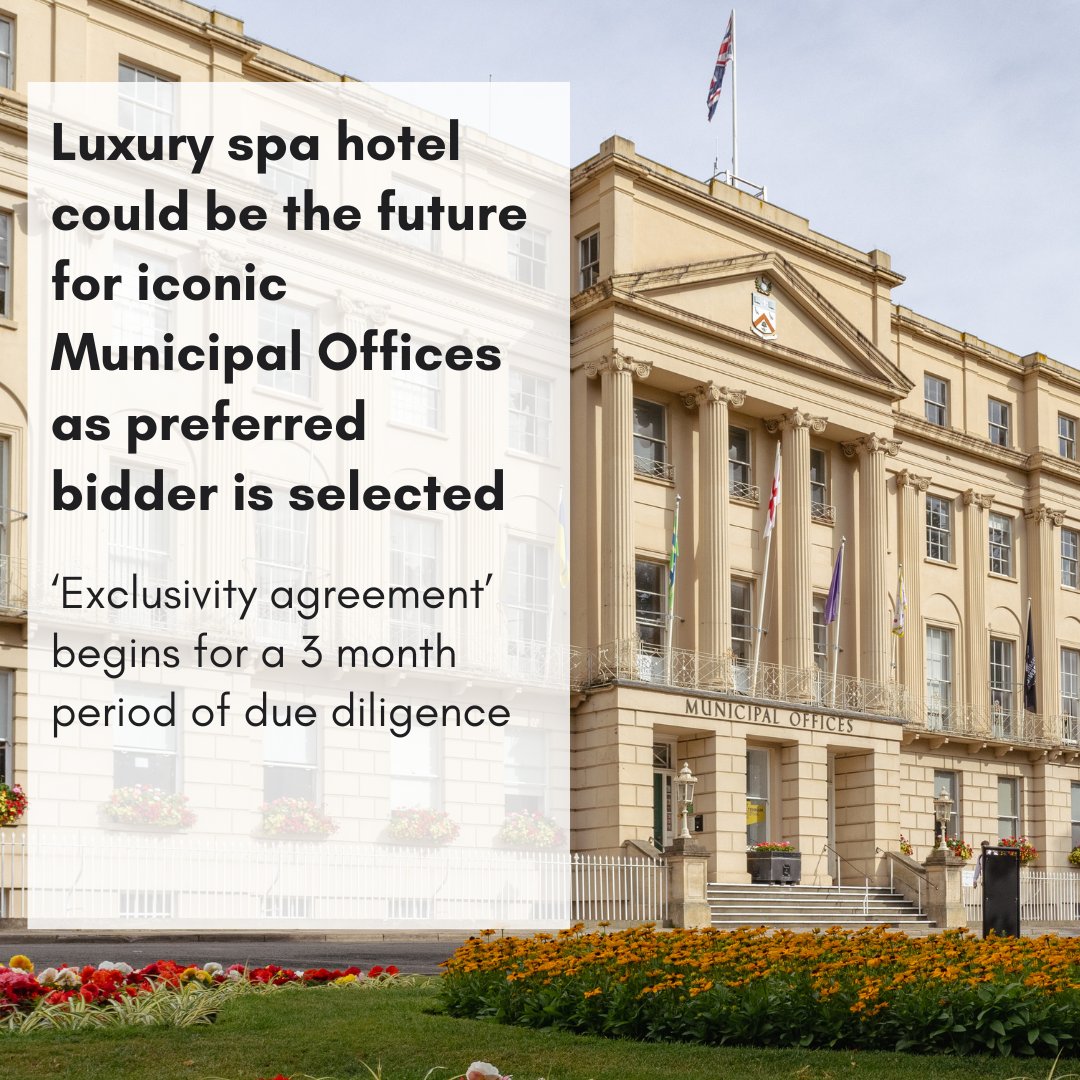 The Municipal Offices - an iconic Grade II* listed building situated at the heart of Cheltenham – could become a luxury spa hotel.

The news follows a thorough marketing and bidding process, after the borough council listed the building for sale toward the end of last year.