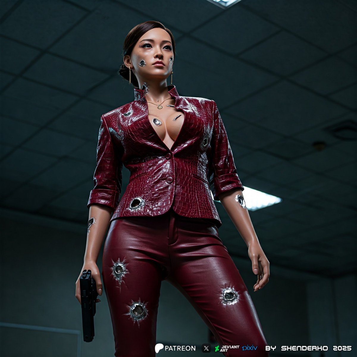 BULLETHOLES HOLES LOOK GOOD ON HER

Short story in ALT text or check out full text on Patreon or DeviantArt.

#TX #Terminator #Liquidmetal #terminatrix #AIart #polyalloy  #transformation #shapeshifter #slimegirl #scifi #liquid #fembot #parody #mimicry #robotgirl #cyborg #asian