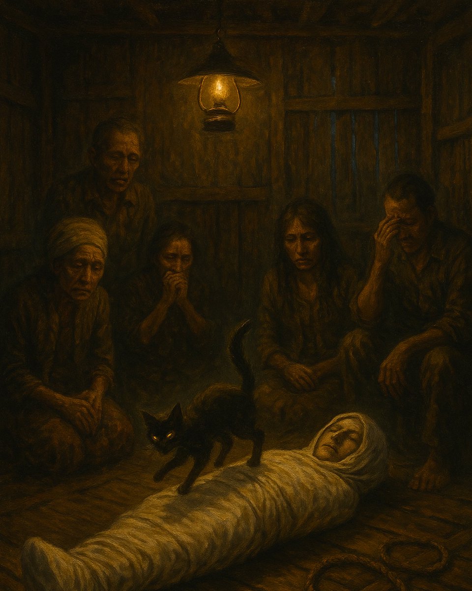 Teguh Faluvie (@qwertyping) on Twitter photo 'PENUNGGU' MAYAT
Kucing hitam itu menunggu di dekat mayat perempuan yang meninggal penuh kejanggalan. Seketika ia melompat. Dan saat itu juga—mayat bangkit, duduk tegak, matanya terbuka lebar. Lalu berbisik dengan suara parau; "Tenung..."
-A Thread-
<a href="/bacahorror/">bacahorror</a> #bacahorror 'PENUNGGU' MAYAT
Kucing hitam itu menunggu di dekat mayat perempuan yang meninggal penuh kejanggalan. Seketika ia melompat. Dan saat itu juga—mayat bangkit, duduk tegak, matanya terbuka lebar. Lalu berbisik dengan suara parau; "Tenung..."
-A Thread-
<a href="/bacahorror/">bacahorror</a> #bacahorror