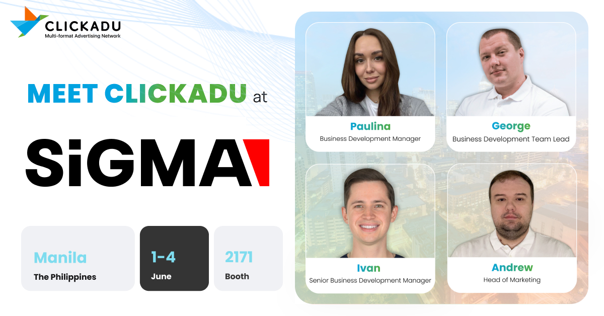 🚨 Just 10 days to go!

Clickadu is gearing up for SiGMA Asia 2025 — happening June 1–4 in Manila.

We’re bringing elite monetization tools, smart strategies &amp; serious energy. Ready to connect?

📍 Booth 2171
📌 Book a meeting 👉 bit.ly/SGMA25x
#SiGMAAsia #iGamingAsia