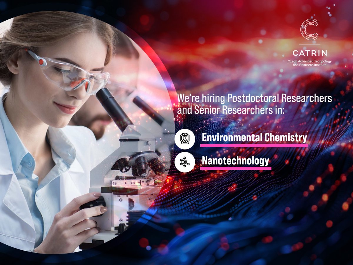 🔬 Join Our Team at CATRIN!
We’re hiring Postdoctoral Researchers and Senior Researchers
📍  At the Environmental Nanotechnologies Group
 📅 Application deadline: 1 September 2025
🔍 catrin.com/career/post-do…