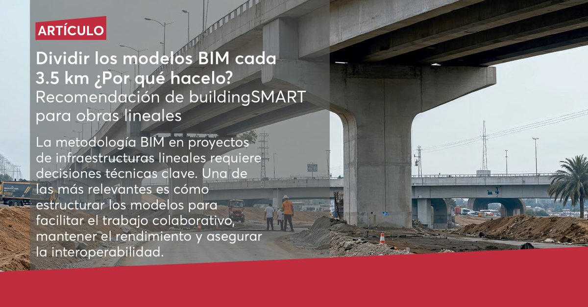 RFAECO's tweet image. Dividir los #modelosBIM cada 3.5 km ¿Por qué hacelo? recomendación de #buildingSMART International para obras lineales. La metodología #BIM en proyectos de #infraestructuras lineales requiere decisiones técnicas clave. Puedes seguir leyendo aquí rfaeco.com/building-smart…
