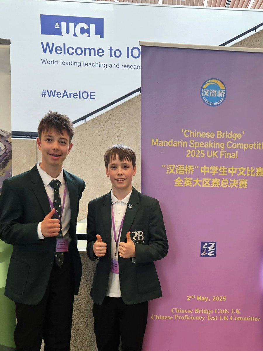 Congratulations to David C (10NAZ) and Alec L (8AZD) for reaching the UK Final of the Chinese Speaking Competition. A special well done to David for winning 3rd Prize! #EnjoyRespectAchieve #BohuntLiphook