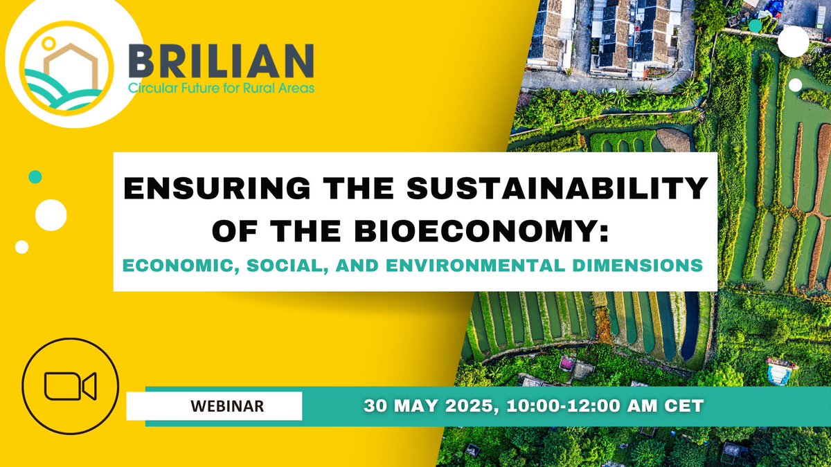 🧵1/7
🌱 How can we grow the bioeconomy sustainably — for people, planet and prosperity?
💬 Join the conversation at our upcoming webinar!
📅 30 May 2025
🕙 10:00–12:00 CET
🔗 Register here 👉 brilian.eu/webinar-5-ensu…
#Webinar #Sustainability #Bioeconomy
