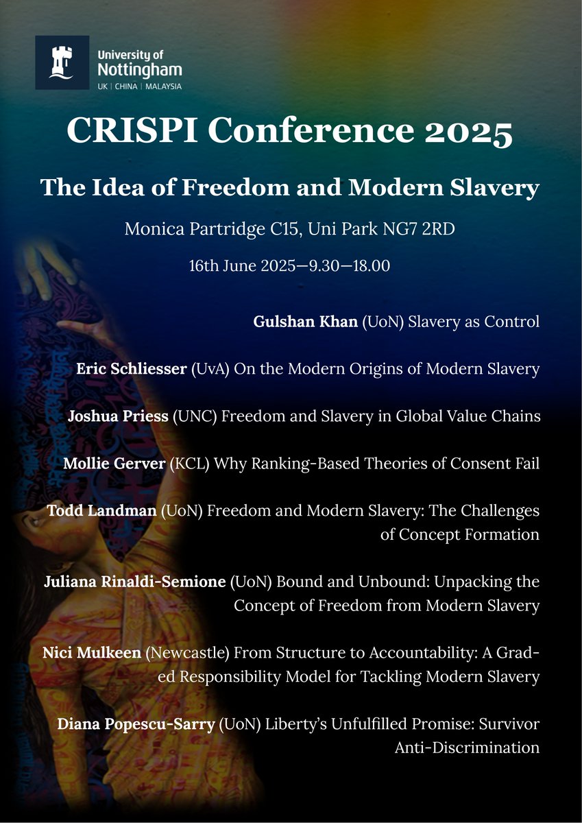 📢EVENT: The annual CRISPI Conference is less than a month away!📢

⏲️ 9.30 - 18.00
🗓️ Mon 16th June
📍 C15 Monica Partrige Building

Register Here:
👉forms.office.com/e/AvWmXeCaGL👈