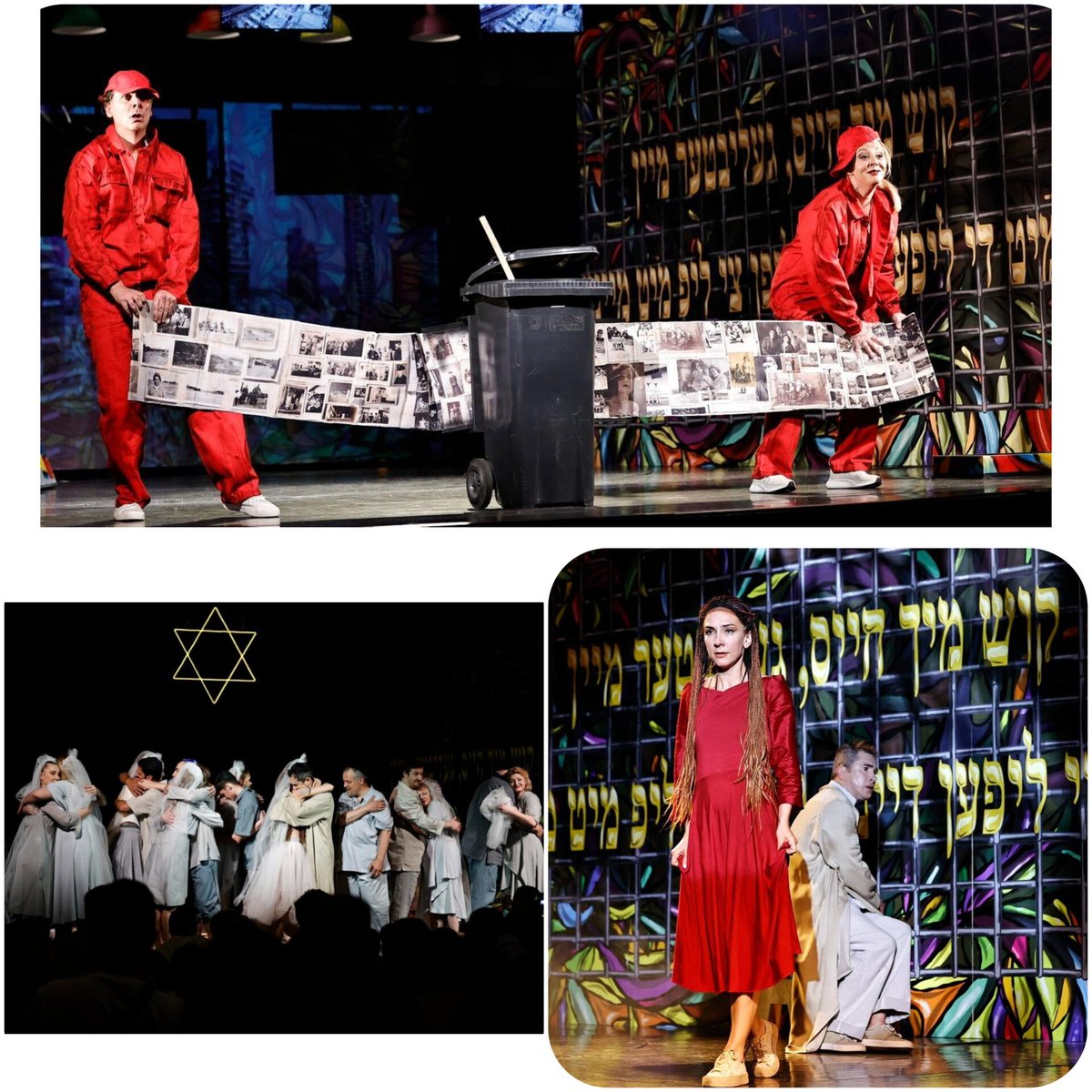 IsraelinRomania's tweet photo. Iubirea și realitățile războiului se împletesc în cel mai recent #spectacol semnat de Alexander Hausvater, „Cântarea Cântărilor” 🎭
Festivalul Internațional de Teatru Idiș - #TESFEST a debutat aseară cu #premiera spectacolului „Cântarea Cântărilor”, în regia lui Alexander Hausvater. Una dintre cele mai frumoase scrieri biblice, compusă de Regele Solomon, este reinterpretată în cheie profundă în spectacolul regizorului Alexander Hausvater.
Dl Ambasador @BendorLior a fost încântat să vorbească în deschiderea TES-FEST, alături de Directorul #TES, dl Andrei Munteanu.
Jucat în limba idiș, „Cântarea Cântărilor” atinge și complexitatea războiului inițiat de teroriști pe 7 octombrie 2023 –🎗️ elementul simbolic prin care regizorul face referire la răpirea cetățenilor israelieni și la semnalarea asupra faptului că 58 de oameni sunt în continuare ținuți captivi îl reprezintă năvodul, o imagine puternică inclusă inedit în spectacol.
În fiecare an, în contextul celebrării Zilei limbii și teatrului #idiș în ziua de 30 mai, @TeatrulEvreiesc aduce în fața publicului de la #București spiritul unic al culturii evreiești și al limbii idiș prin prezentarea unora dintre cele remarcabile spectacole ale trupelor de teatru profesioniste de limbă idiș de renume mondial.
📌 Vă invităm să vedeți această piesă de teatru uimitoare și să explorați universul fascinant al culturii #idiș prezentat în cadrul TES-FEST 👉 program https://t.co/M0jMjSRf2v & bilete de pe site-ul https://t.co/C1E6uDPOmb sau de la casa de bilete a Teatrului Evreiesc de Stat (Str. Iuliu Barasch nr. 15, București).
📸 Credit foto: Adrian Pîclișan/ Teatrul Evreiesc de Stat
