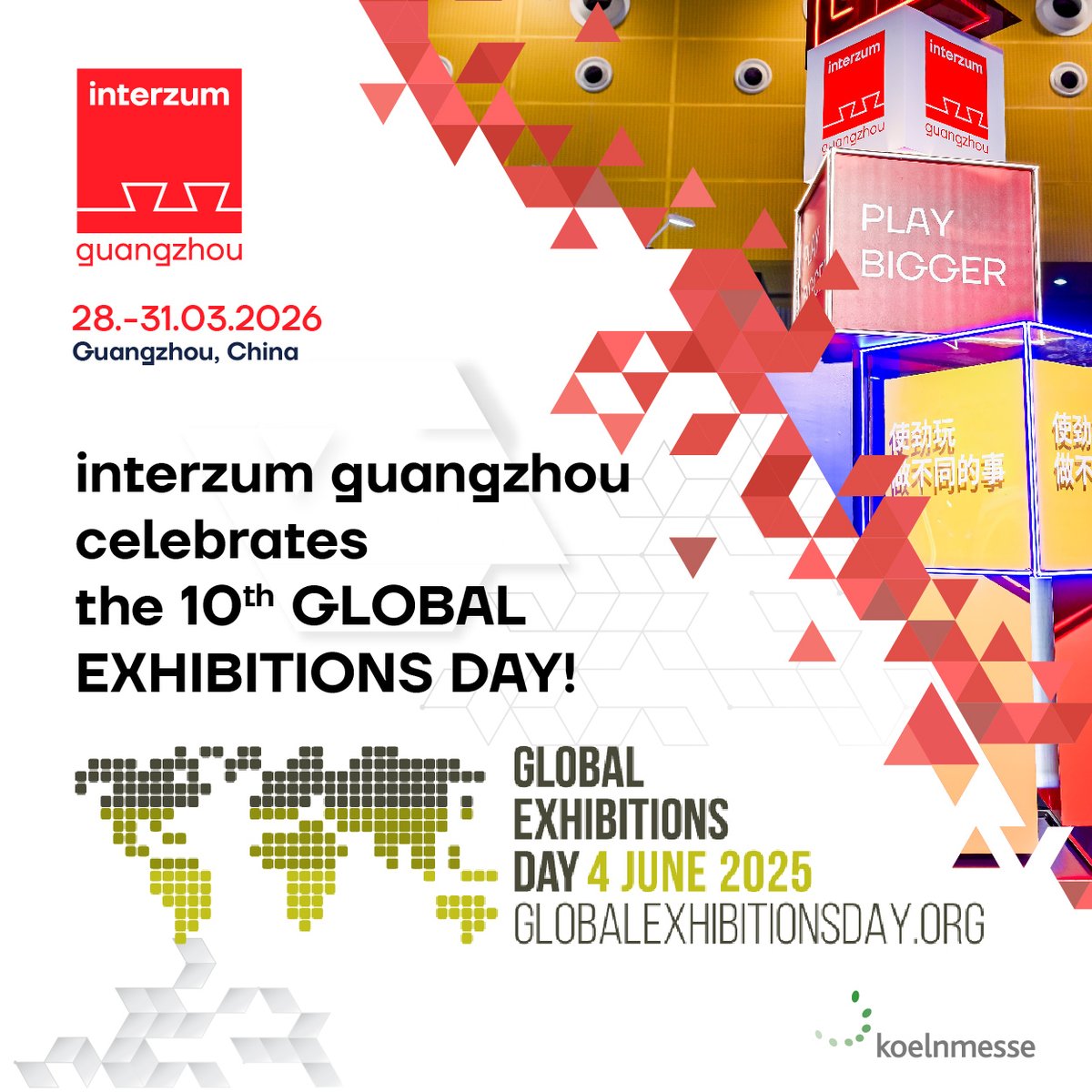 interzum guangzhou invites you to celebrate the 10th Global Exhibitions Day (GED) with the theme of “Exhibitions Unleash Potential”!

Join the global celebration - #GED2025 is here!

▶Dive deeper into #GED2025: ged.eventmaker.io

#GlobalExhibitionsDay #koelnmesse #China
