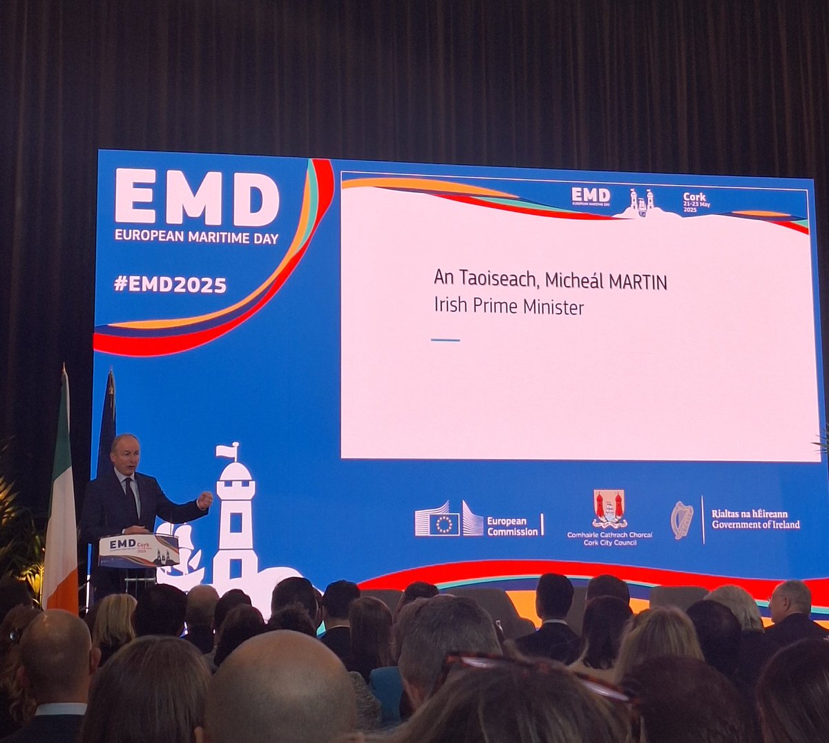 An Taoiseach <a href="/MichealMartinTD/">Micheál Martin</a> opening European Maritime Day in Cork City Hall this morning🌊
#EMD
<a href="/corkcitycouncil/">Cork City Council</a>
<a href="/IFAmedia/">Irish Farmers' Association</a> <a href="/EU_Commission/">European Commission</a> <a href="/EU_MARE/">EU Maritime & Fish</a> <a href="/eurireland/">EU Commission in Ireland</a> <a href="/aac_europe/">Aquaculture Advisory Council</a>