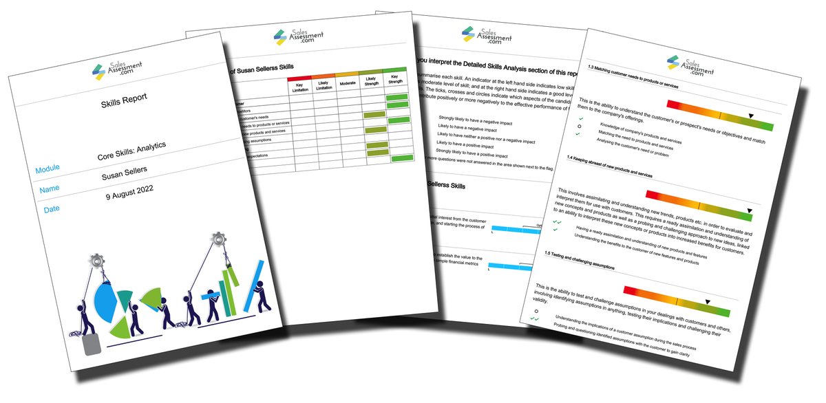 This is our Core Skills Analytics assessment.

It takes approximately 15 minutes, costs less than £50, and when you open a new account with us you actually get enough tokens to run one for free.

The report is instant.

#sales SalesAssessment.com