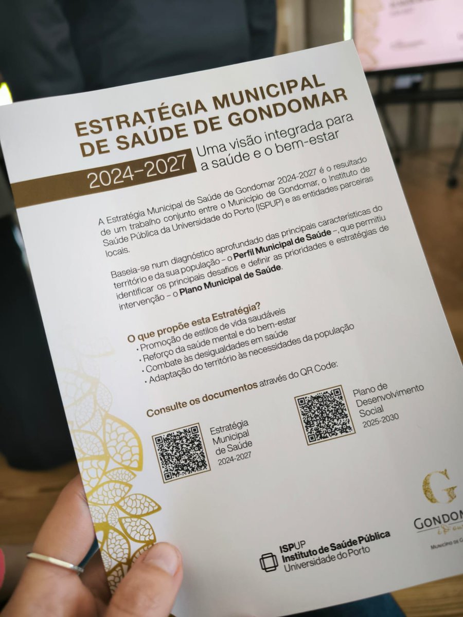 🌍 What if improving population health started at the local level?

Proud to join the team behind Gondomar’s Municipal Health Strategy, bringing geographic and environmental insights to the table. 👏 Kudos to <a href="/ISPUP/">ISPUP</a>  and all partners! 

More at: tinyurl.com/4n7cz8hx